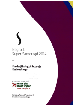 Nagroda Super Samorząd 2014 dla Fundacji Instytut Rozwoju Regionalnego
