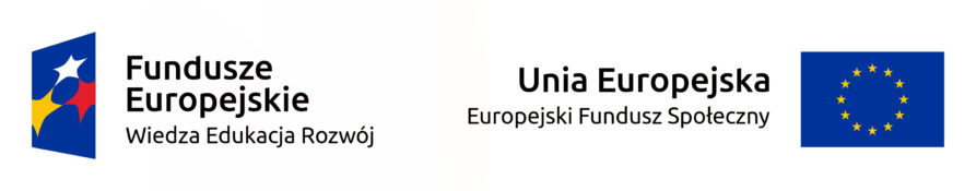 Logtypy Europejskiego Funduszu Społecznego oraz Funduszy Eurpejskich Wiedza-Edukacja-Rozwój