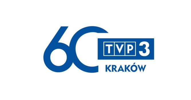 Logo TVP3 Kraków. Po lewej stronie cyfra 60, po prawej napis TVP Kraków