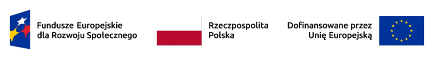 logotypy Unii Europejskiej, mówiące o dofinansowaniu i flaga Polski