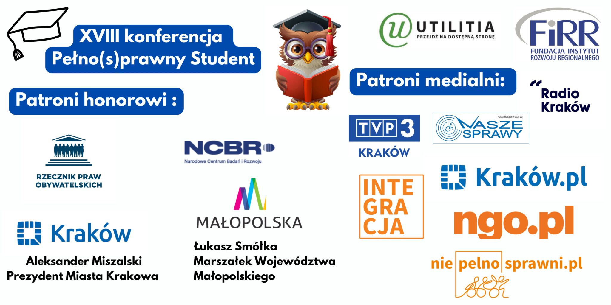 plansza z logotypami partnerów medialnych i honorowych